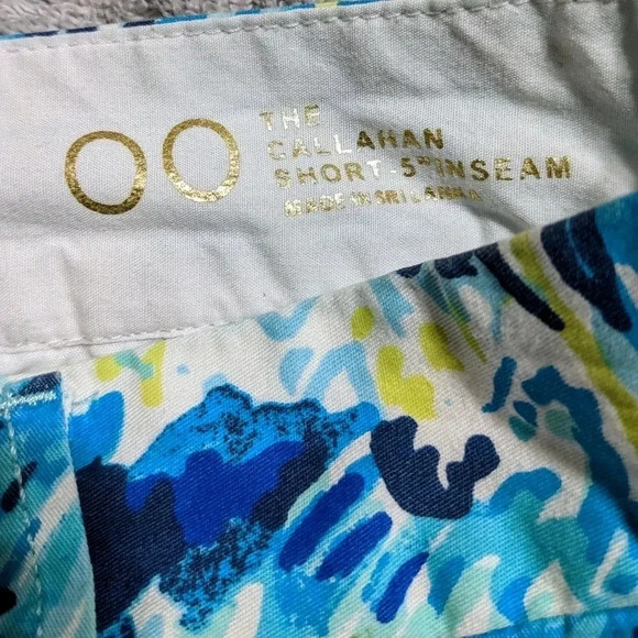 Lilly Pulitzer Callahan Sparkling Blue Hey Bay Sailboat Twill Shorts Sz. 00 XS - Picture 7 of 8
